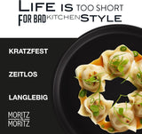 Moritz & Moritz NORDIC 6-osobowy zestaw naczyń obiadowych - 18-częściowy zestaw naczyń obiadowych z czarnej kamionki - skandynawski design - 6-osobowy solidny zestaw naczyń obiadowych do codziennego użytku i dla gości - Łączony zestaw naczyń obiadowych