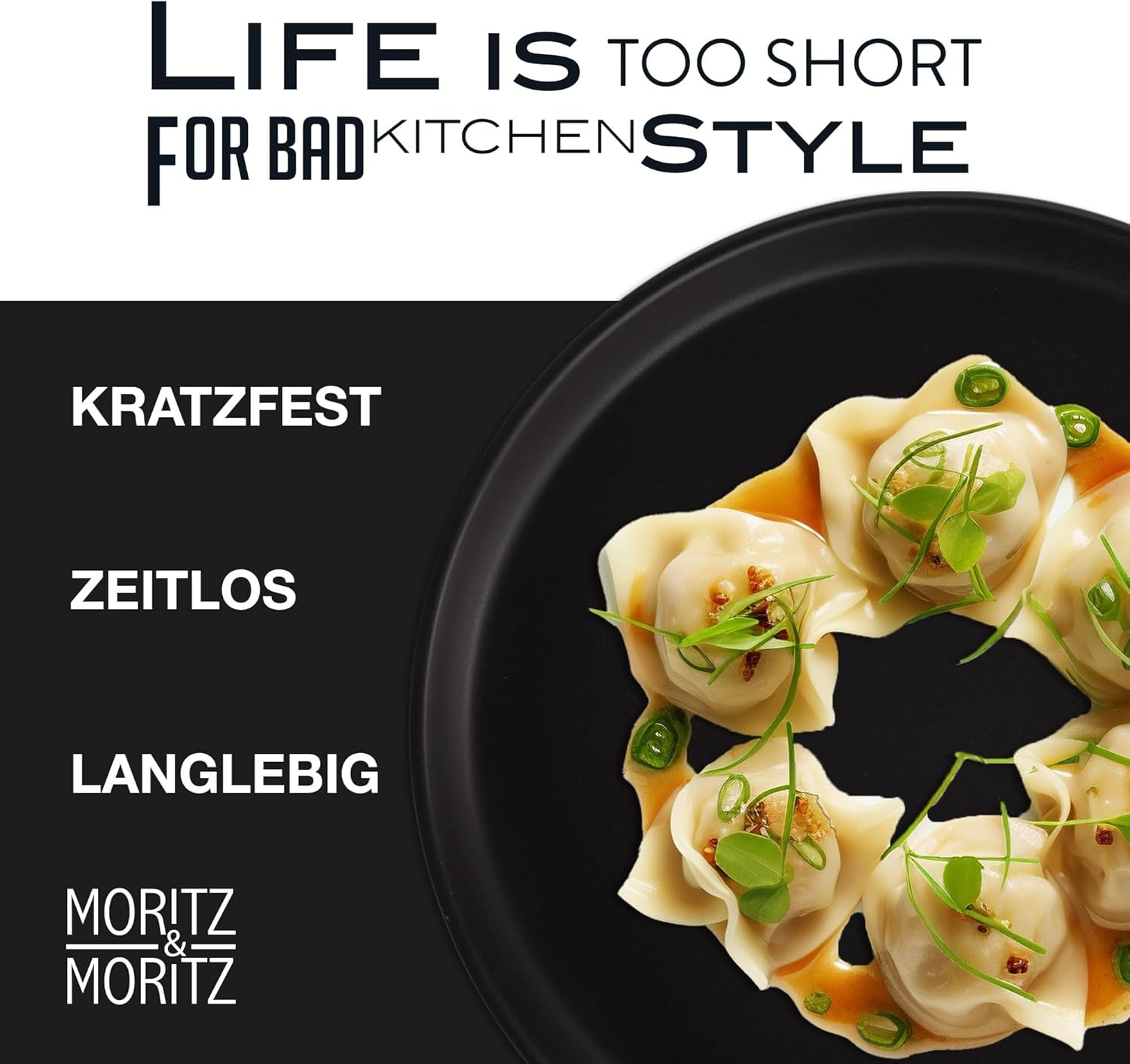 Moritz & Moritz NORDIC 6-osobowy zestaw naczyń obiadowych - 18-częściowy zestaw naczyń obiadowych z czarnej kamionki - skandynawski design - 6-osobowy solidny zestaw naczyń obiadowych do codziennego użytku i dla gości - Łączony zestaw naczyń obiadowych