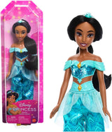 Mattel Disney Princess Toy Jasmine przegubowa modna lalka z błyszczącymi ubraniami i akcesoriami Disney filmowy prezent dla dzieci HLW12