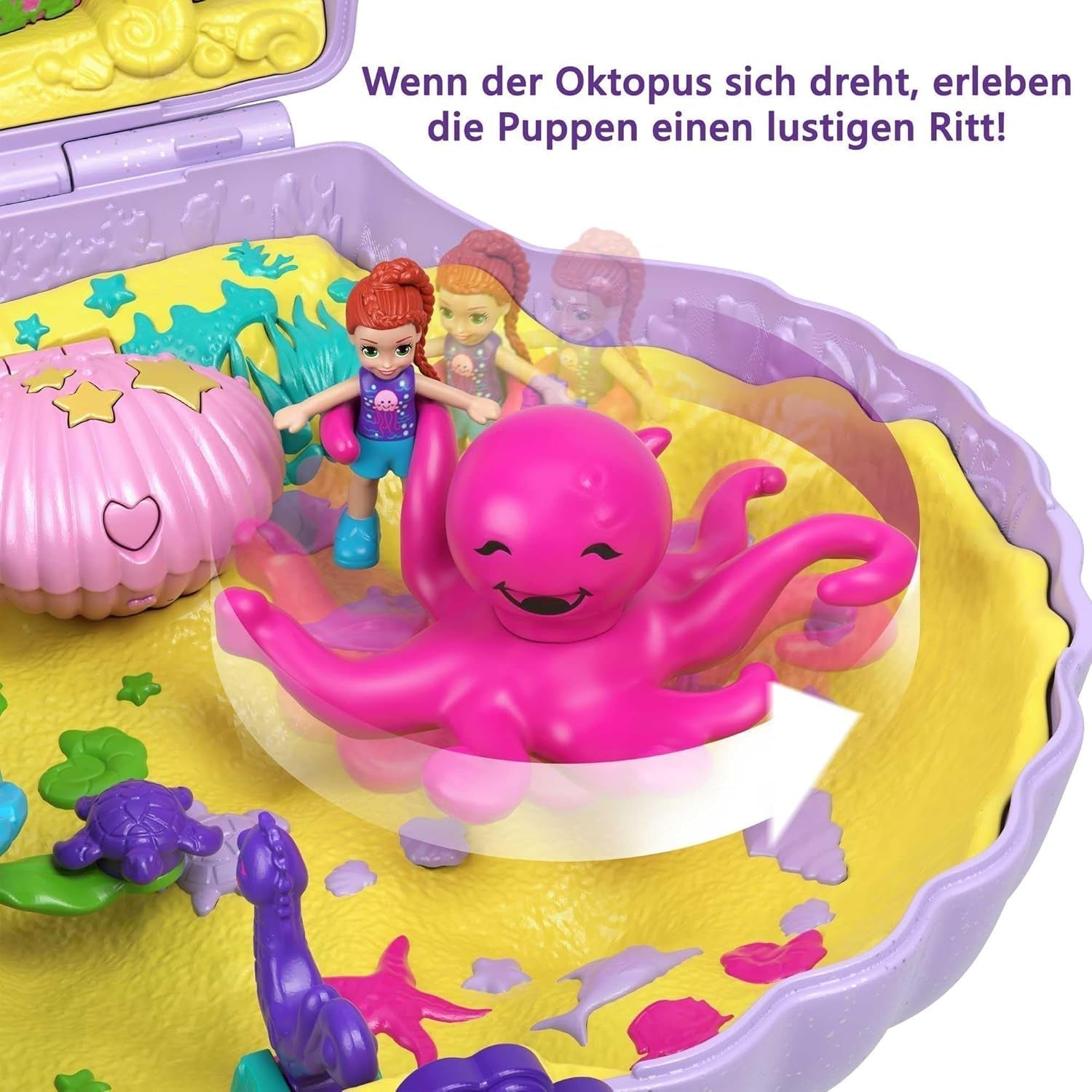 Polly Pocket Trumna Zawijana torba na muszelki Pod wodą 2 lalki 1 Łódź podwodna Polly Pocket Zabawka syrenka 4-letnia zabawka GNH11 Naty Shop Dolls