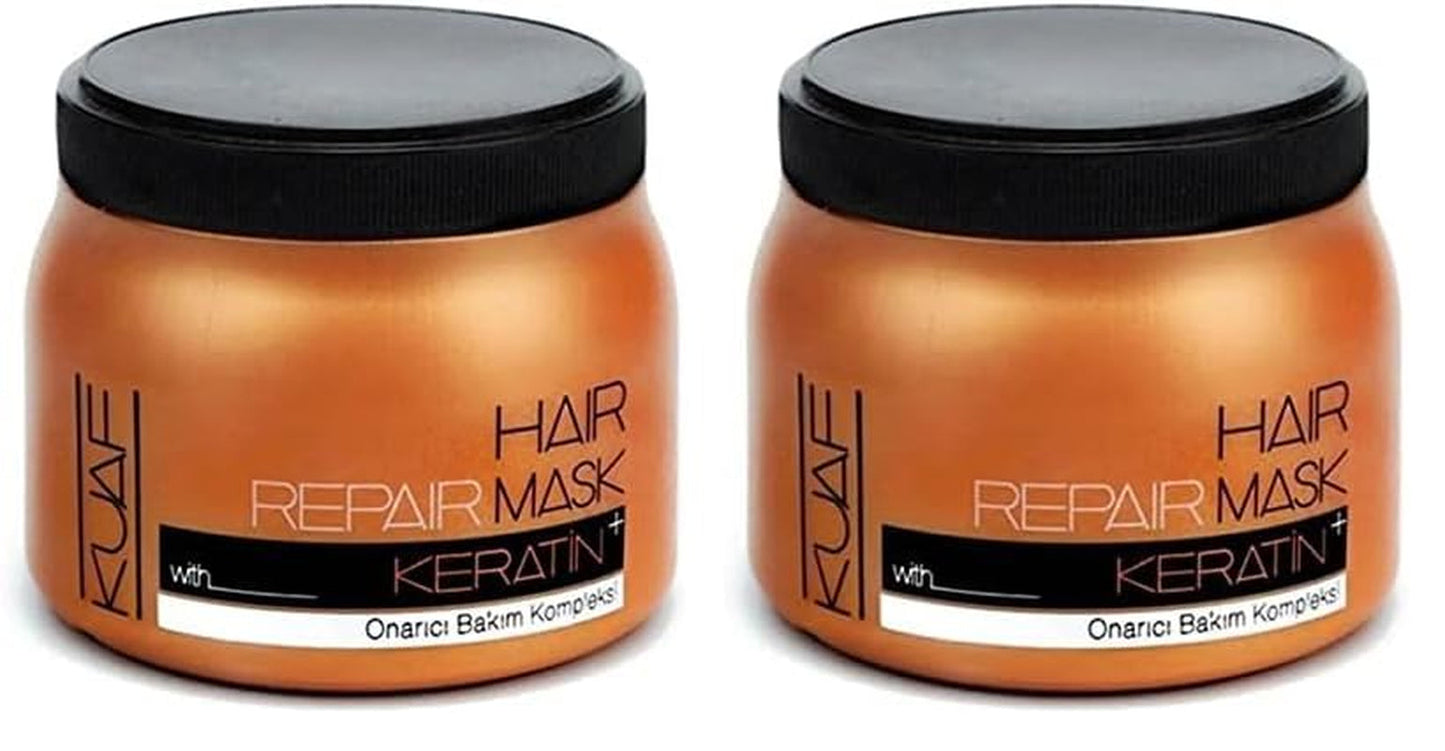 Kuaf Professional Keratin Hair Mask 500 ml - Maska do włosów Kuracja do włosów Maska do pielęgnacji włosów Maska do włosów (2 sztuki w opakowaniu) Naty Shop Maska do włosów w zestawie 2 sztuki