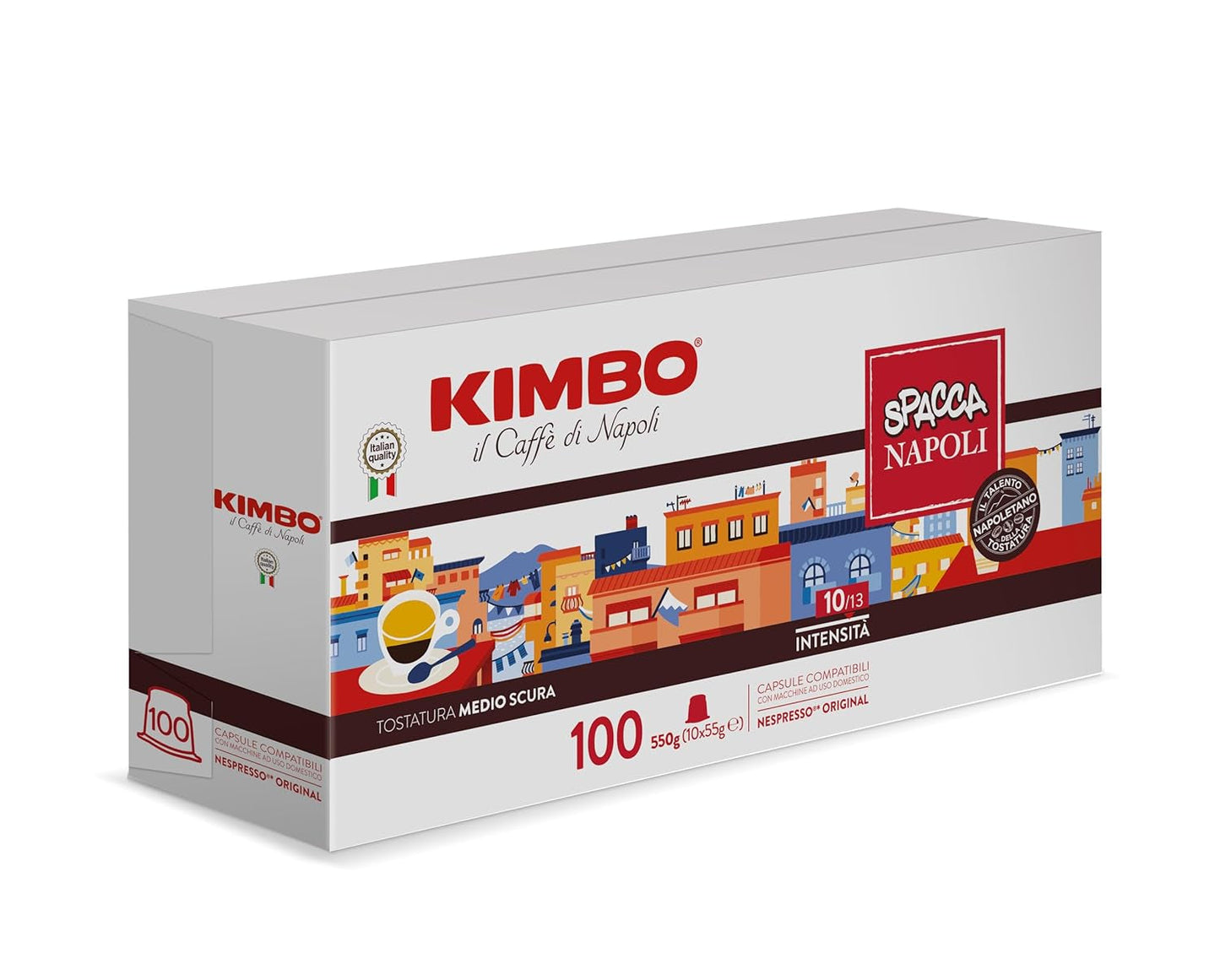 Napoli Kaffeekapseln, kompatybilny z Nespresso, 10 Packungen mit 10 Kapseln (insgesamt 100 Kapseln)
