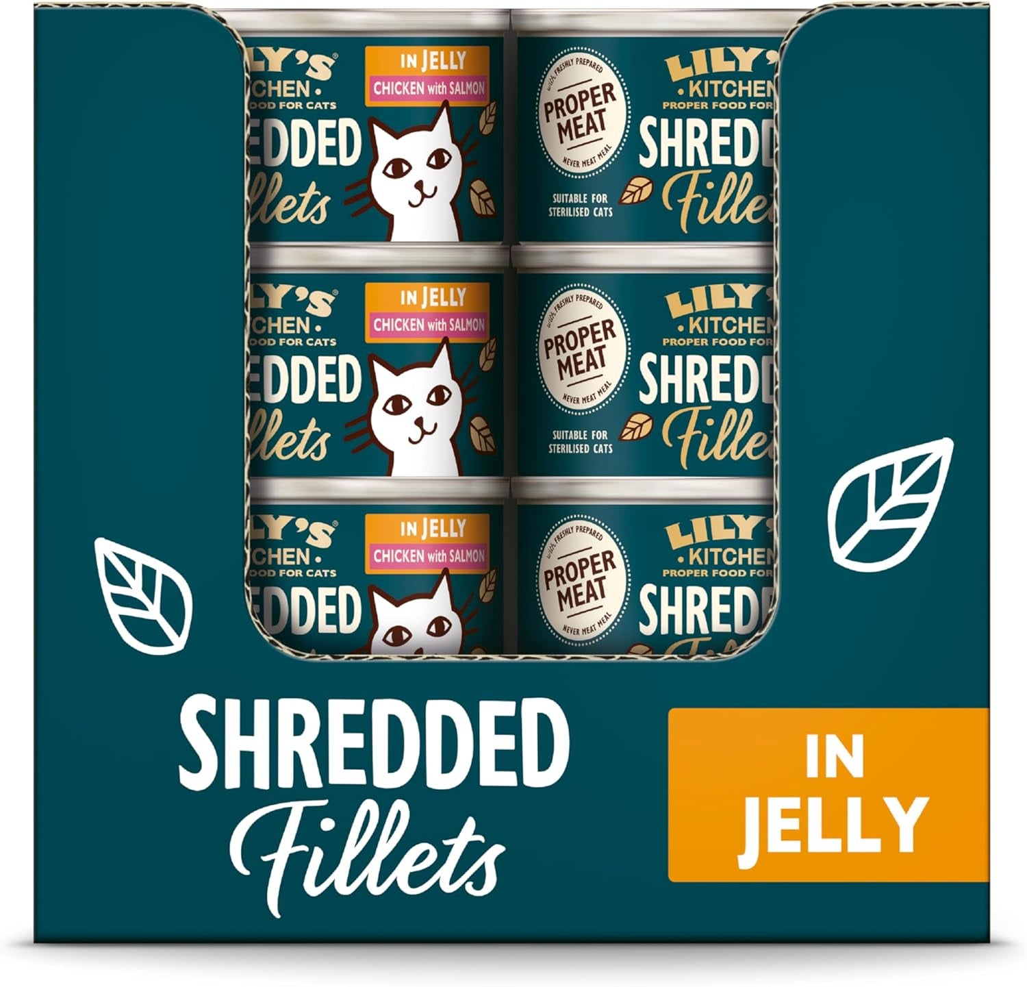 Lily's Kitchen Aus Naturichen Składnik hermestellung Zerkleinerte Filety w Gelee mit Hühnchen und Lachs Ausgewachsen Nassfutter für Katzen 70 g Dawka