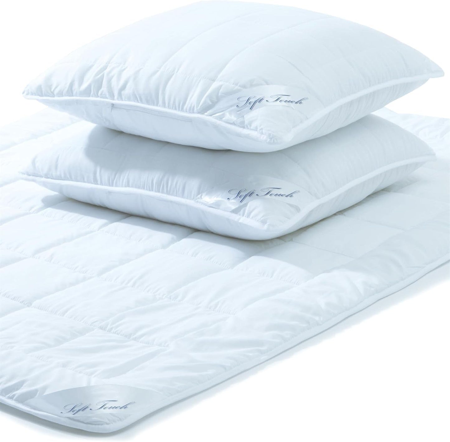 Aqua-Textil Soft Touch Zestaw dla dzieci Pościel 100 X 135 Cm 250G i 350G z poduszką 40 X 60 Cm 150G Pościel 4 pory roku Klimatyzacja Oeko-Tex Kołdry i kołdry Naty Shop 200X240 Cm + 2X 80X80 Cm Zima