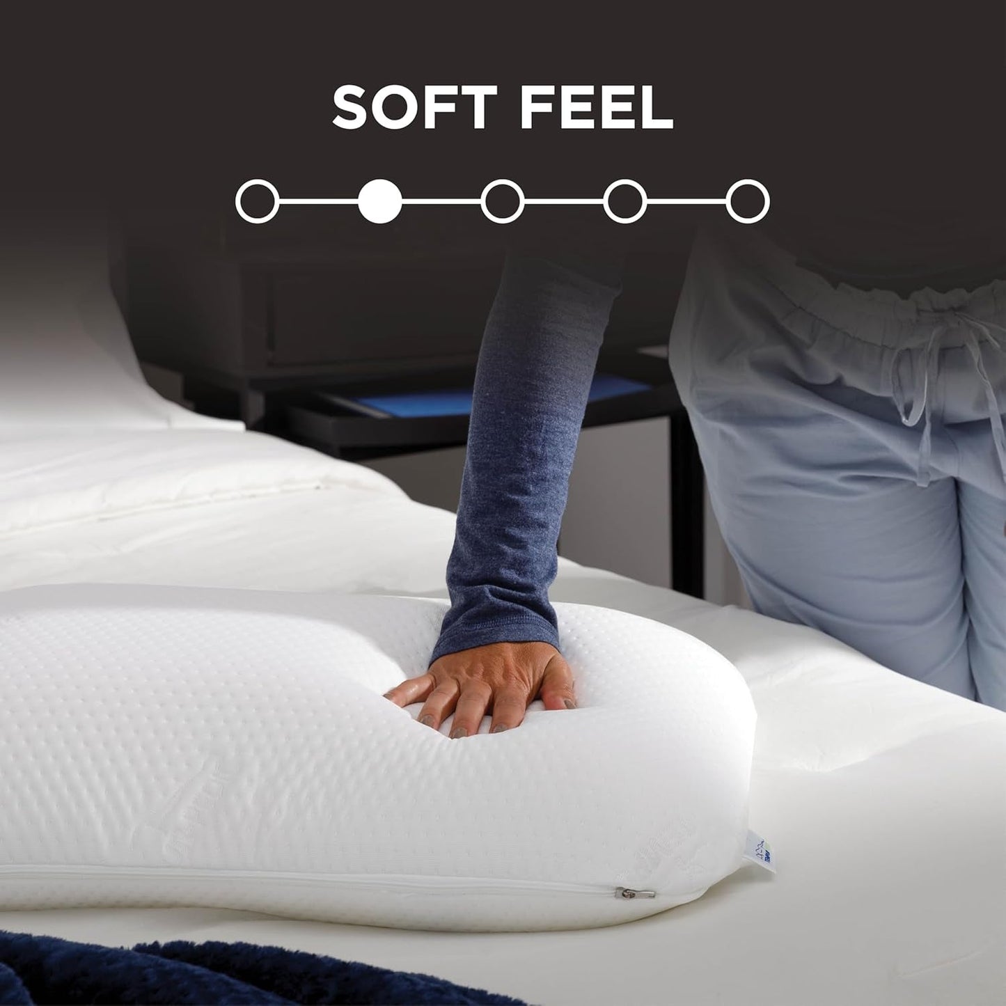 Poduszka TEMPUR-PEDIC Symfonia Z pianki memory, Luksusowa, Miękka, Standardowa, Biała Poduszki standardowe Naty Shop