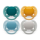 Philips AVENT Ultra Soft Smoczki — zestaw 4 wyjątkowo miękkich smoczków niezawierających BPA dla dzieci w wieku od 0 do 6 miesięcy, w tym etui i sterylizator (model SCF091/35)