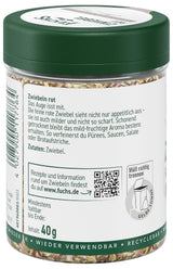 Fuchs Gewürze - Zwiebel rot geschnitten - Gewürz für Pürees, Salad oder Brotaufstriche - naturalne składniki - 40 g w wiederverwendbarer, recyclebarer Dawka