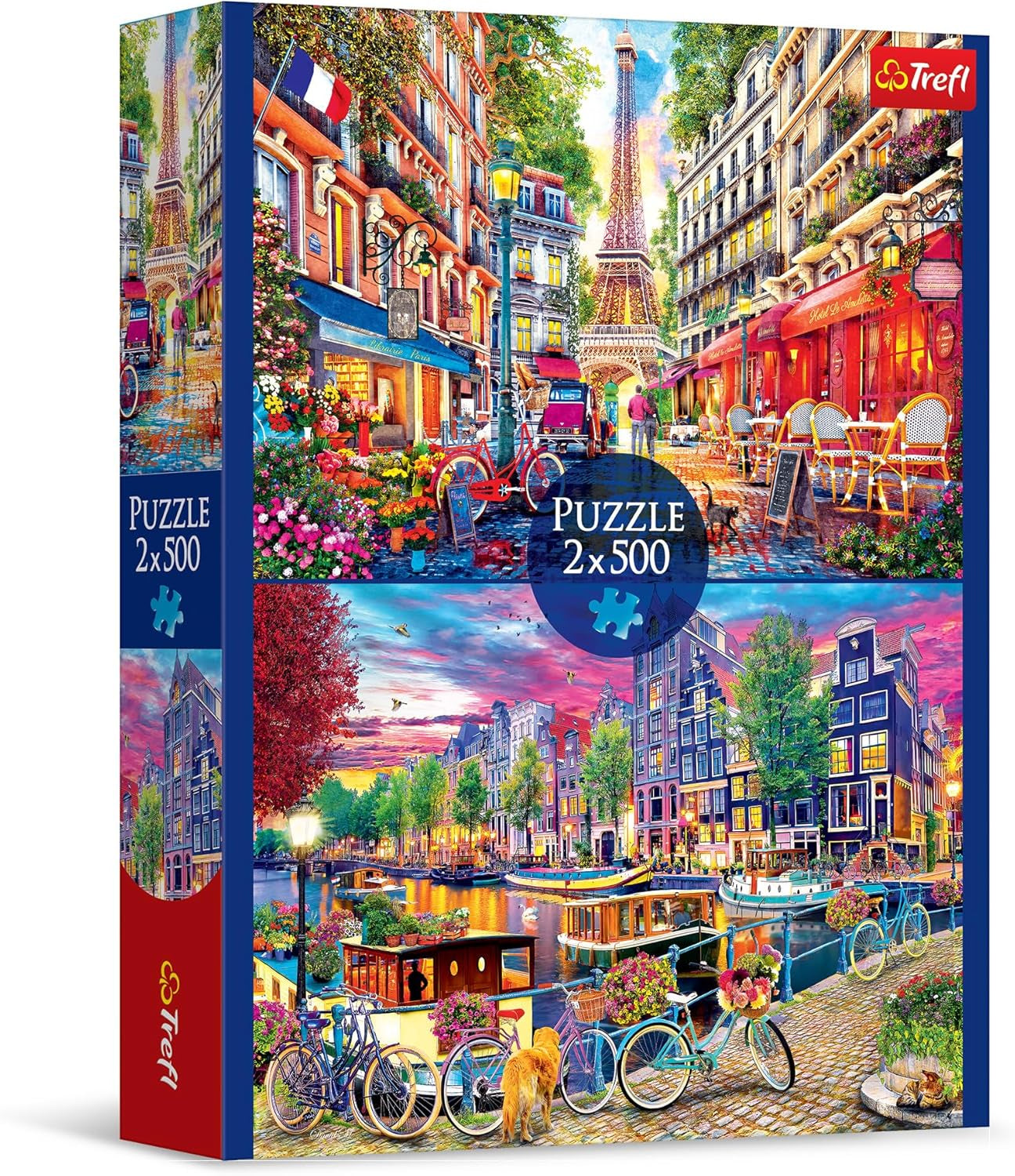 Trefl - Puzzle 2 w 1: Europejskie Stolice - 2 X 500 elementów - Zestaw dwóch puzzli, DIY, Kreatywna rozrywka, Dla dorosłych i dzieci 10+ Puzzle Naty Shop Default Title