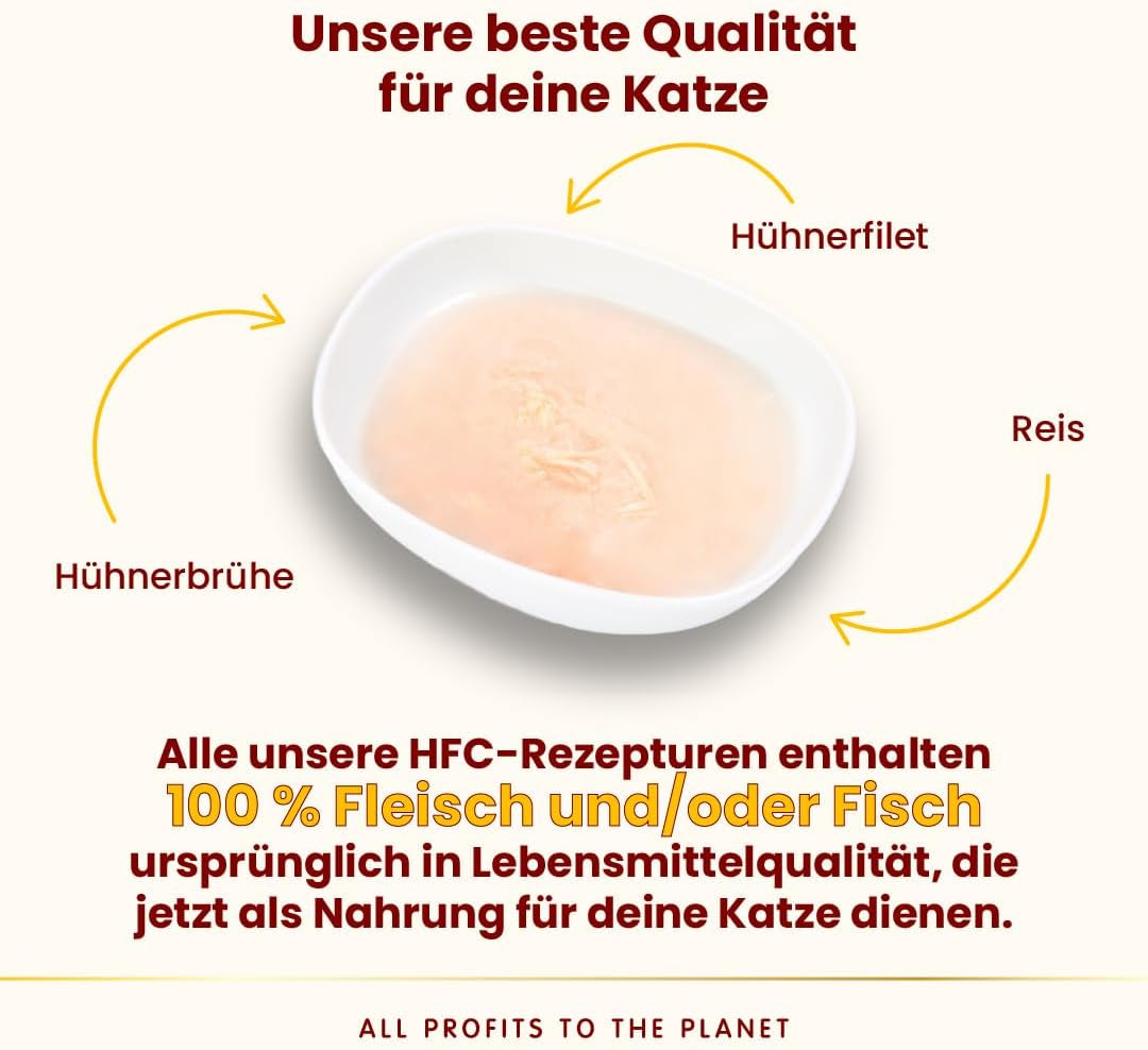 almo nature HFC Hydration Help Mokra karma dla kotów - Zupa z kurczaka i filety z kurczaka - Odpowiednia do spożycia przez ludzi, Bezglutenowa, Monoproteina, 50g, 24 sztuki, 1,2kg