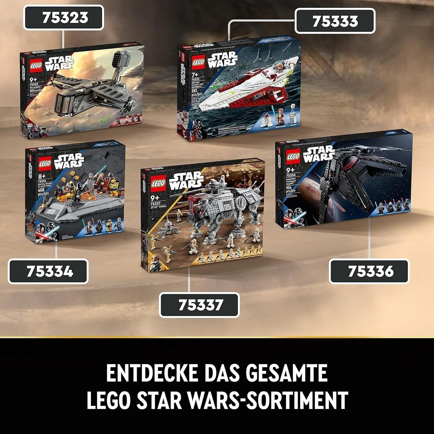 LEGO Star Wars Mobilny model zabawkowy At-Te Walker Zestaw minifigurek zawierający 3 żołnierzy-klonów, droidy bojowe i droida karłowatego 75337 Zestawy do budowania Besuche den LEGO-Store