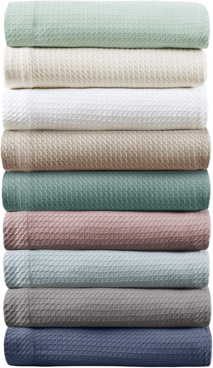 Madison Park 100% bawełna egipska, oddychający koc pocieszyciel Premium Knit Luksusowy sezon Lekki pokrowiec na rozkładaną sofę i kanapę Pełne/łóżko małżeńskie Rose Naty Shop Kołdry i kołdry