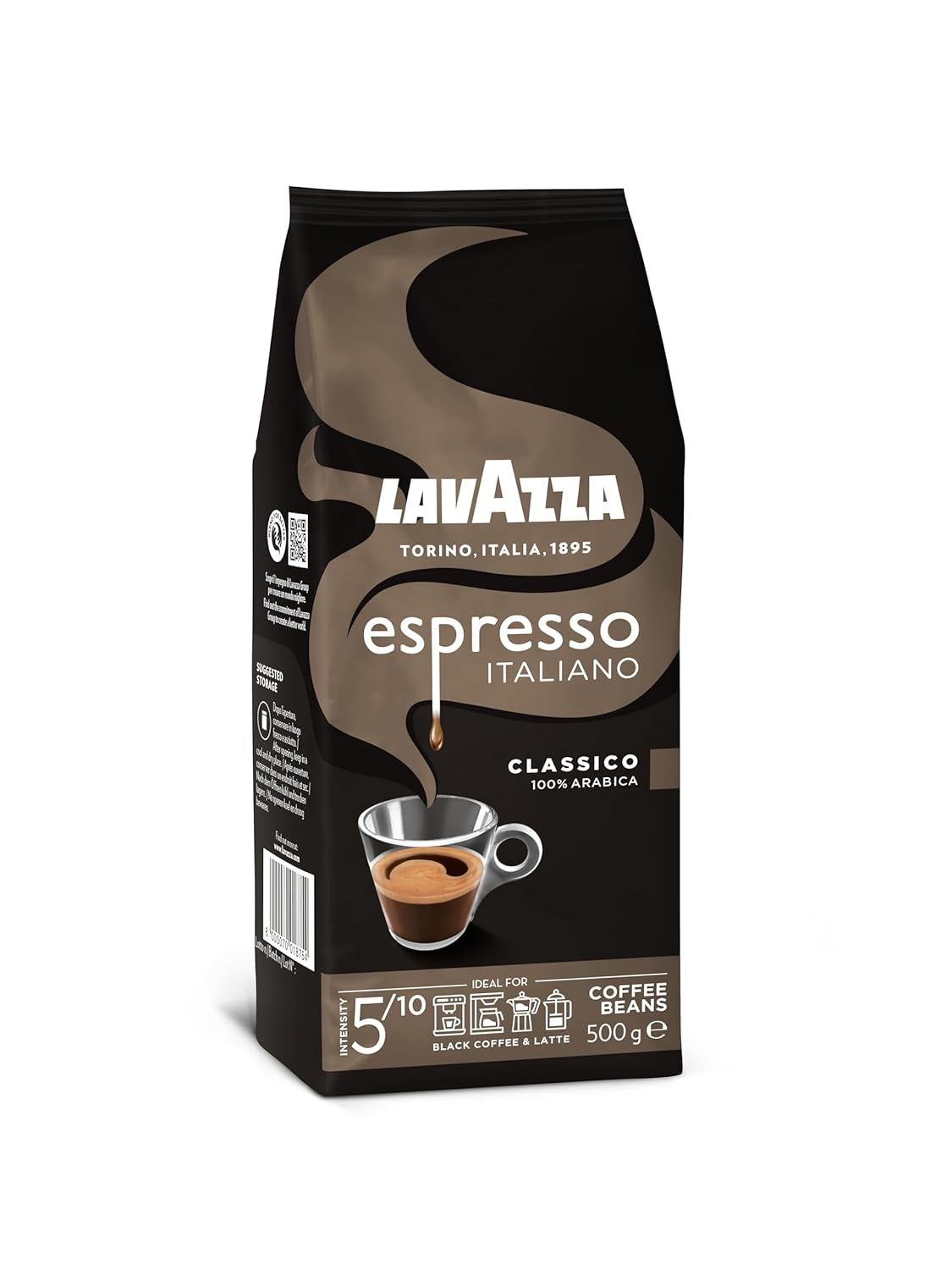 Kawa ziarnista Lavazza Espresso Italiano, 100% Arabica Espresso, zbilansowana i aromatyczna, opakowanie 500g