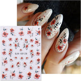 JMEOWIO 3D Nagelsticker Blumen Nail Art Naklejka Selbstklebend Nagelaufkleber 5D Stereoskopisch Frühling Sommer Dekoration Nageldesign Zubehör 4 Blatt
