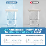 Poduszka pod szyję Cloudétoile Poduszka z pianki Memory - 2 w 1 Ergonomiczna poduszka ortopedyczna Poduszka z pianki Visco Poduszka podtrzymująca szyję z regulacją wysokości Poduszka z pianki Memory biała 64X38X12cm Poduszki ortopedyczne szyjki macicy Naty Shop