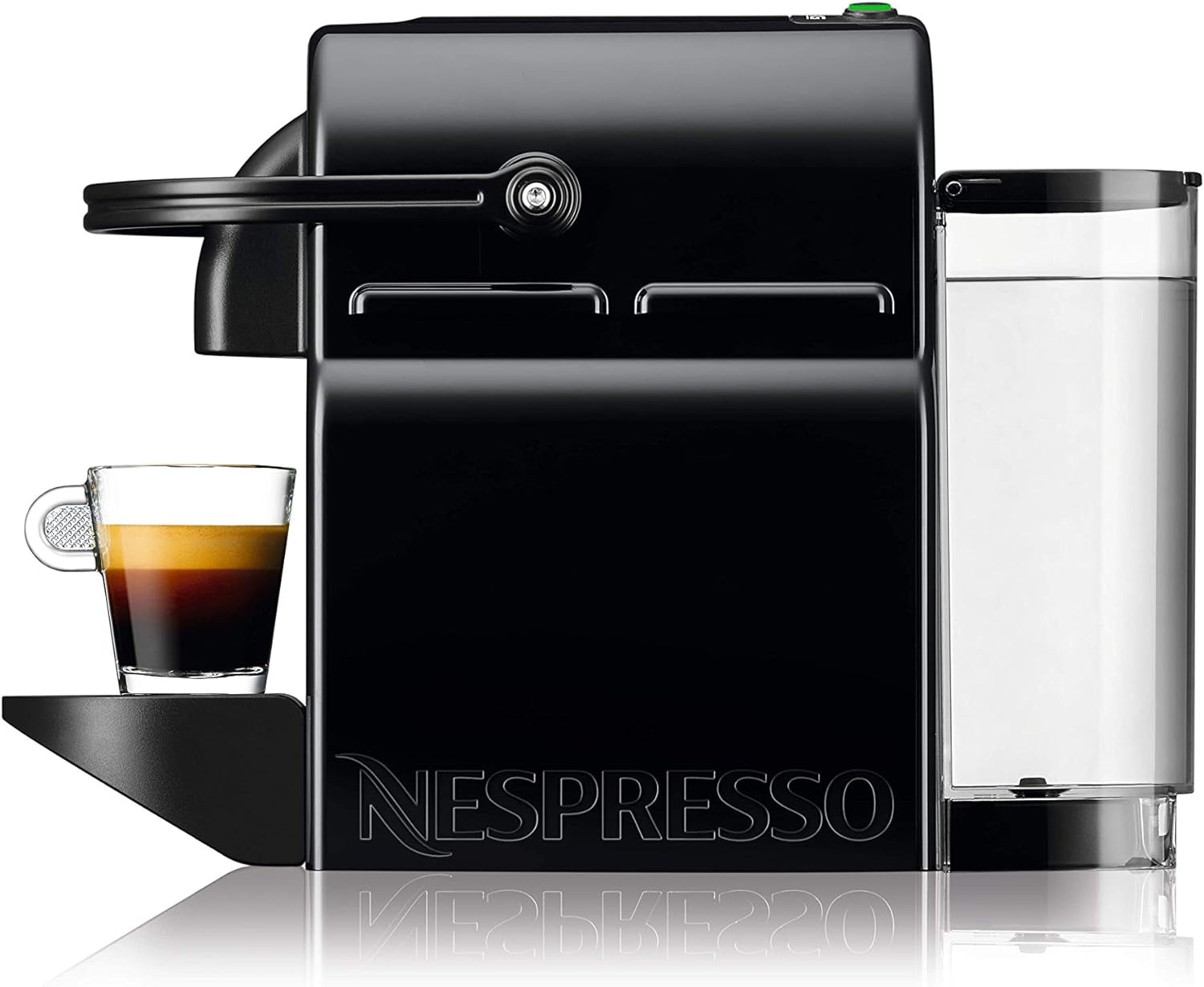 Ekspres na kapsułki Nespresso De'Longhi EN 80.B Inissia, pompa wysokociśnieniowa i funkcja oszczędzania energii, automatyczne wyłączanie po 9 minutach, pojemność filiżanki na espresso i płuco, zbiornik na wodę 0,7 l, kolor czarny