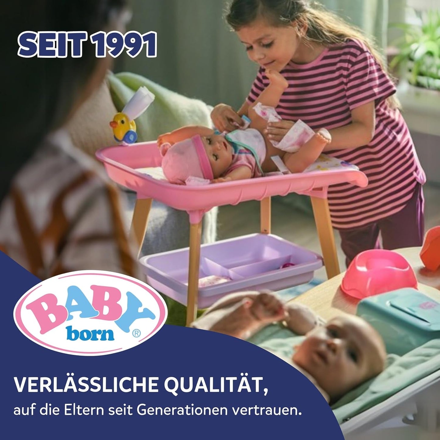 BABY Born Moja pierwsza pływaczka - Lalka 30 cm - Lalka do kąpieli z mechanizmem obrotowym, wodoodporna - Działa bez baterii - Odpowiednia dla dzieci od 1 roku życia