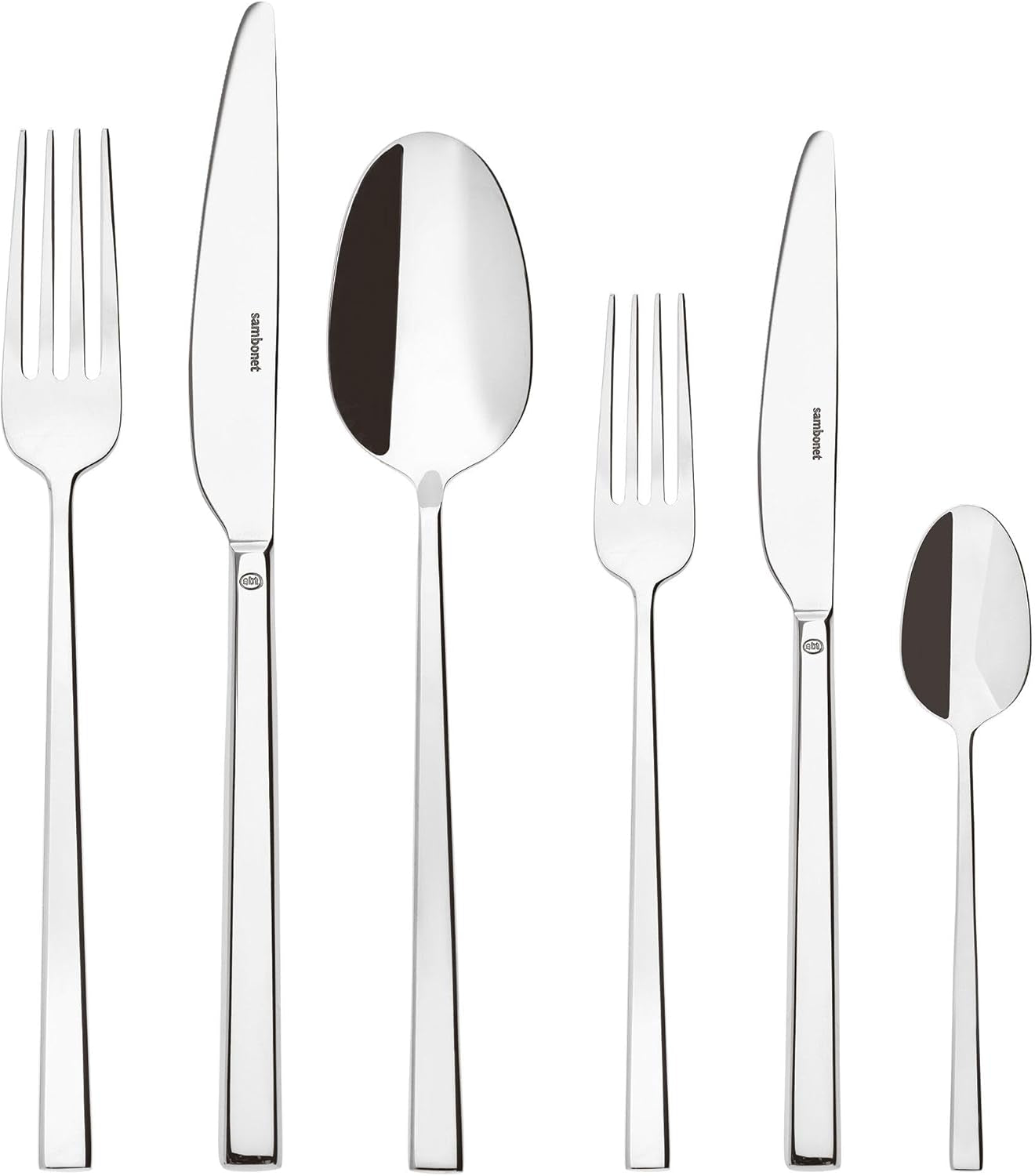 Sambonet 52562-N2 Rock ze stali nierdzewnej - Zestaw sztućców monoblok ze stali nierdzewnej 18/10 Kitchen Naty Shop Set 6 osób - 36 sztuk