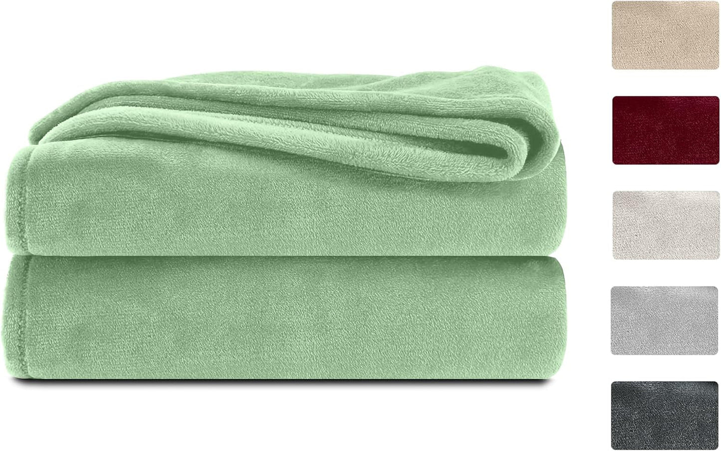 Puszysty koc Komfortec, wygodny koc, koc polarowy, certyfikat Oeko-Tex, super miękki, 150X200 Cm, 260 G/M², beżowy Łóżka i koce Besuche den Komfortec-Store Jasnozielony 220 X 240 Cm