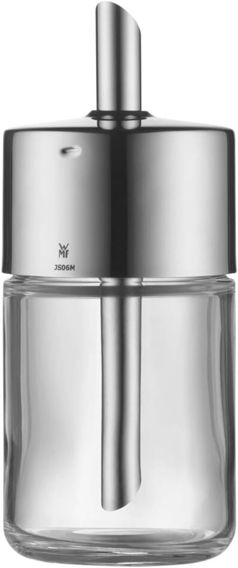 Shaker do cukru WMF Barista 240 g, szkło, dozownik cukru, stal nierdzewna polerowana Cromargan, idealny do białego/brązowego cukru, kakao lub jako shaker do przypraw