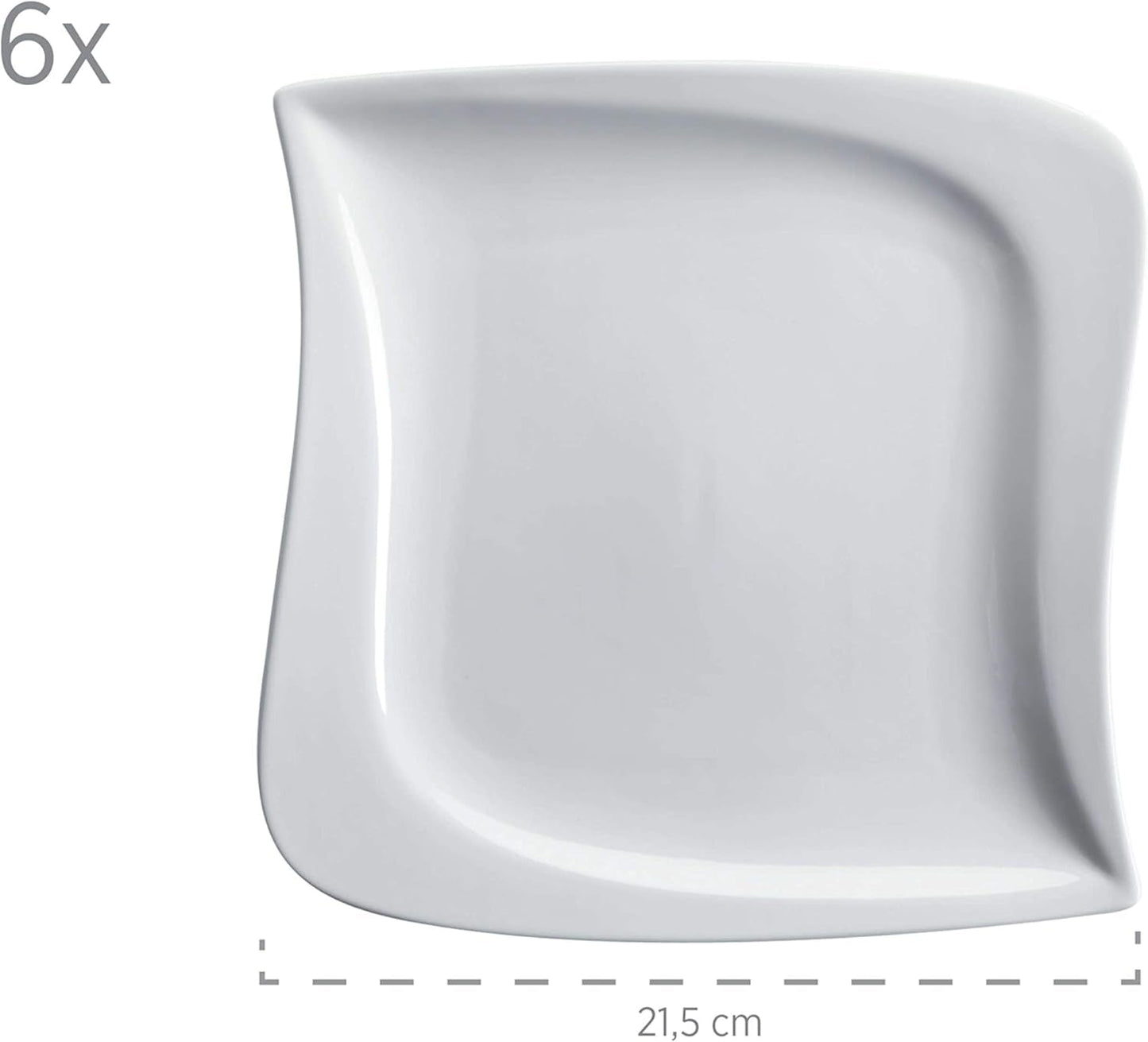 Verso de Mäser, seria La Musica, 18-częściowy serwis kawowy, 6-osobowy porcelanowy zestaw obiadowy, 921172, biały