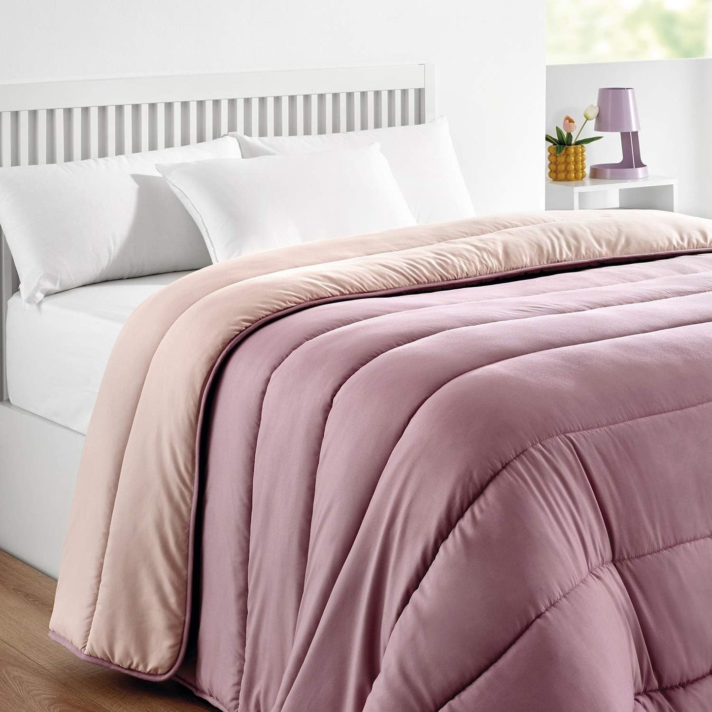 Pikolin Home - Dwustronna kołdra 300 G - Dwukolorowe wypełnienie nordyckie - Do łóżka 90 - wygodne, ciepłe, oddychające, zielone, 150 X 220 cm Kołdry i kołdry Naty Shop