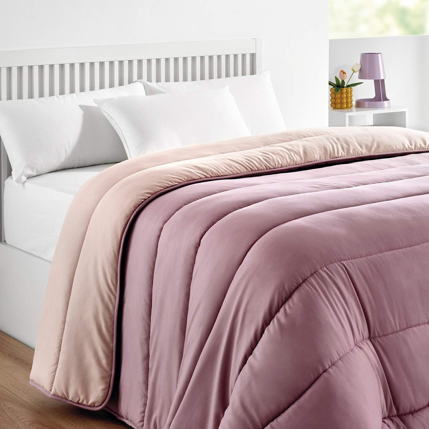 Pikolin Home - Dwustronna kołdra 300 G - Dwukolorowe wypełnienie nordyckie - Do łóżka 90 - wygodne, ciepłe, oddychające, zielone, 150 X 220 cm Kołdry i kołdry Naty Shop