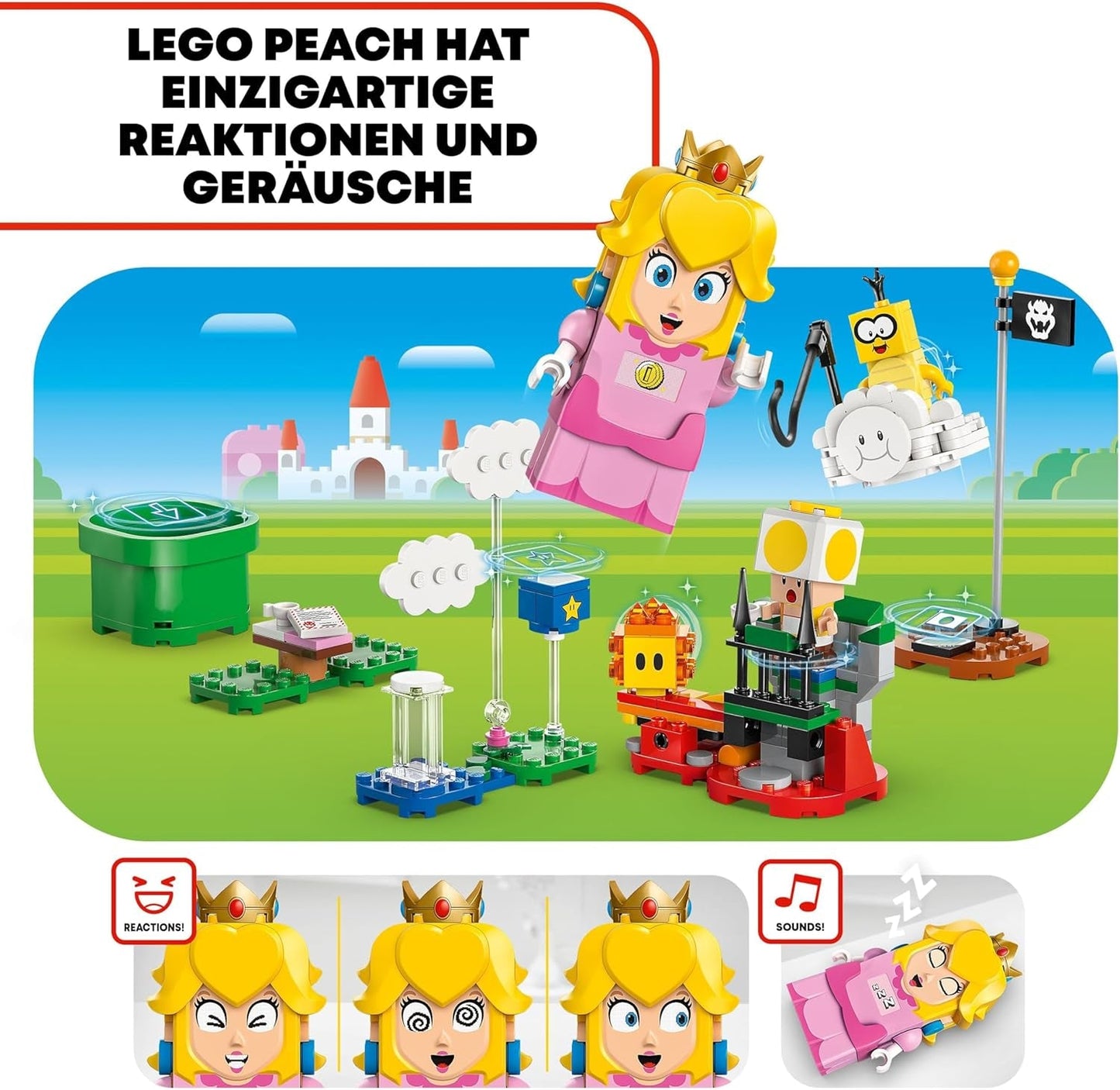 LEGO Super Mario Adventures z interaktywną brzoskwinią, zestaw dla dzieci z żółtą ropuchą, prezent Nintendo dla chłopców, dziewcząt i wszystkich graczy od 6 lat 71441 Zestawy do budowania Besuche den LEGO-Store