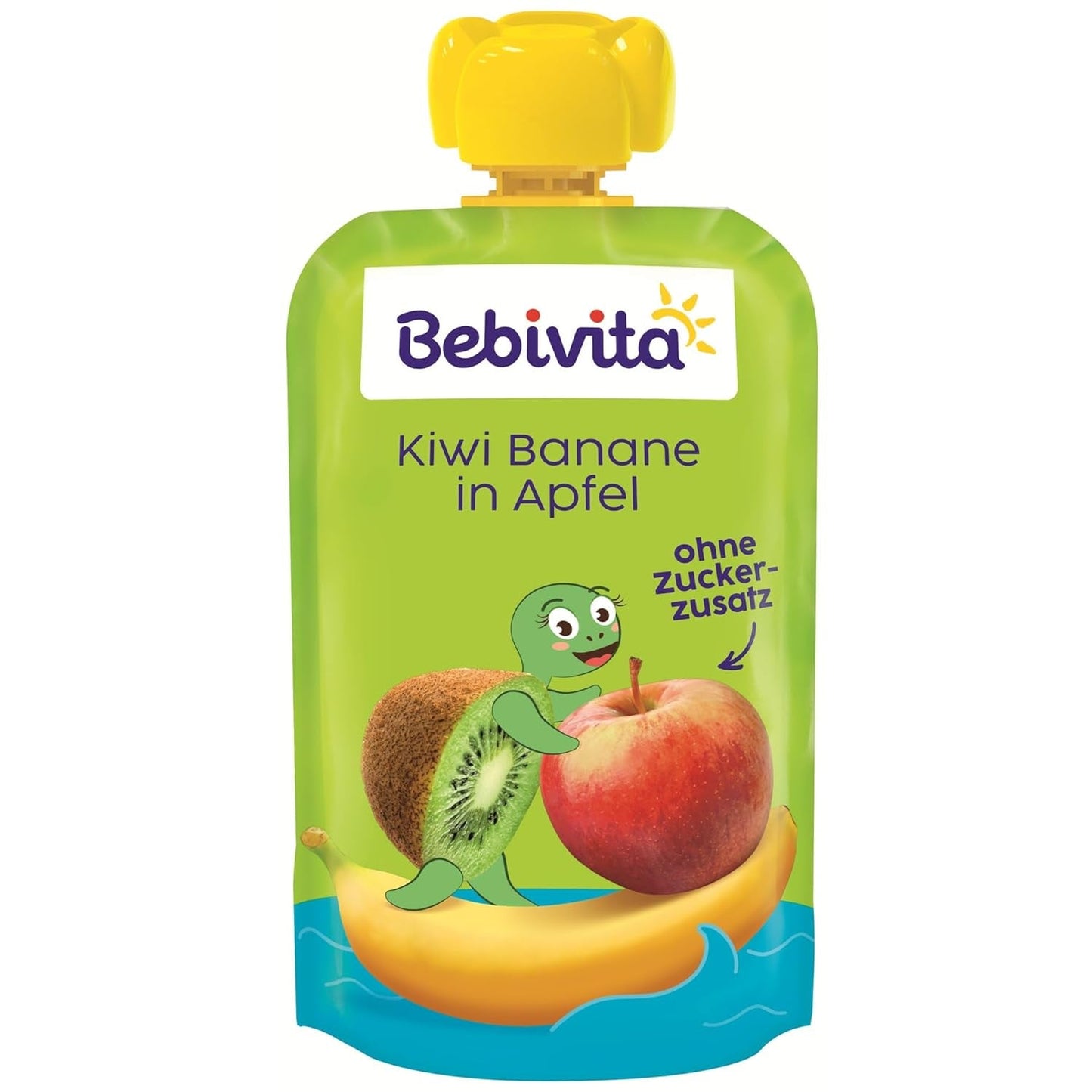 Kiwi Banany w Apple Quetschie (6 x 120 g), ohne Zuckerzusatz, glutenfrei, idealne dla unterwegs i selbständiges Snacken