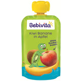Kiwi Banany w Apple Quetschie (6 x 120 g), ohne Zuckerzusatz, glutenfrei, idealne dla unterwegs i selbständiges Snacken