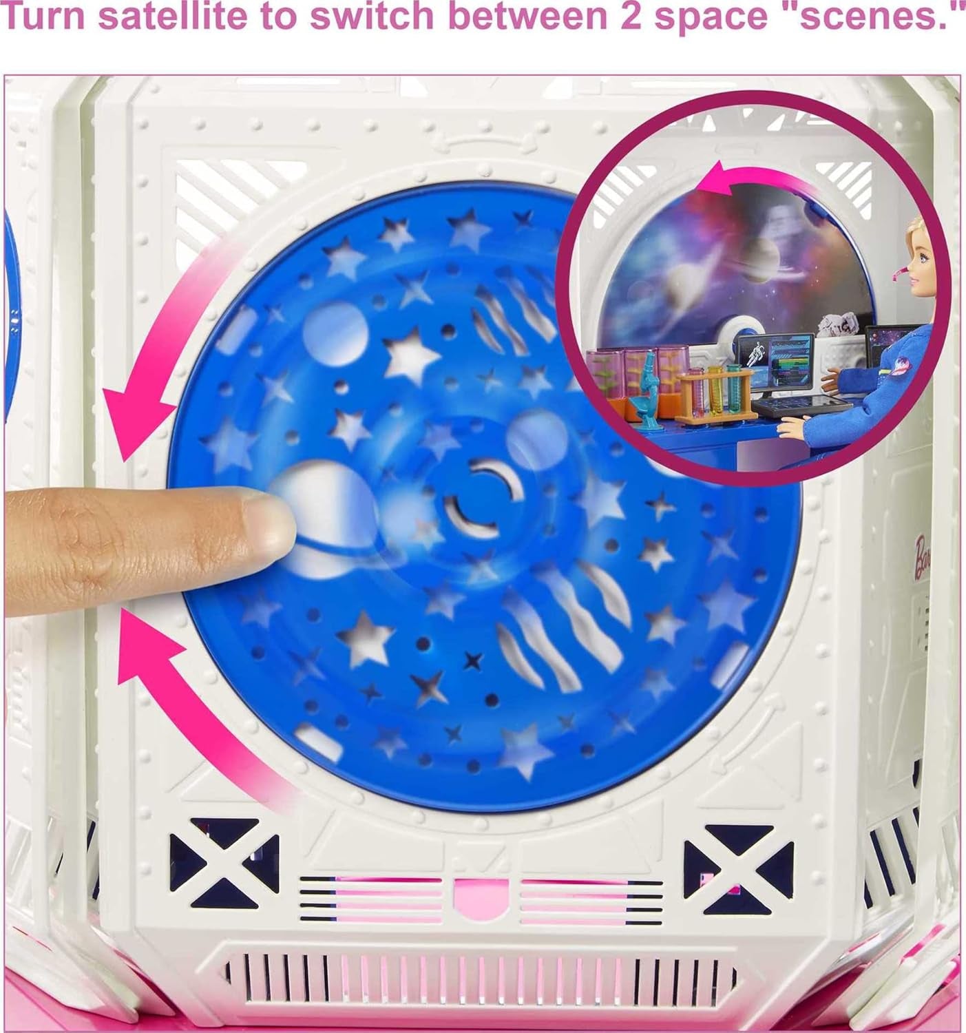 Barbie GXF27 - kosmiczna przygoda na stacji kosmicznej, kosmiczna lalka, szczeniak, stacja robocza, sceny kosmiczne, 20 akcesoriów, zabawka prezentowa dla dzieci w wieku od 3 lat