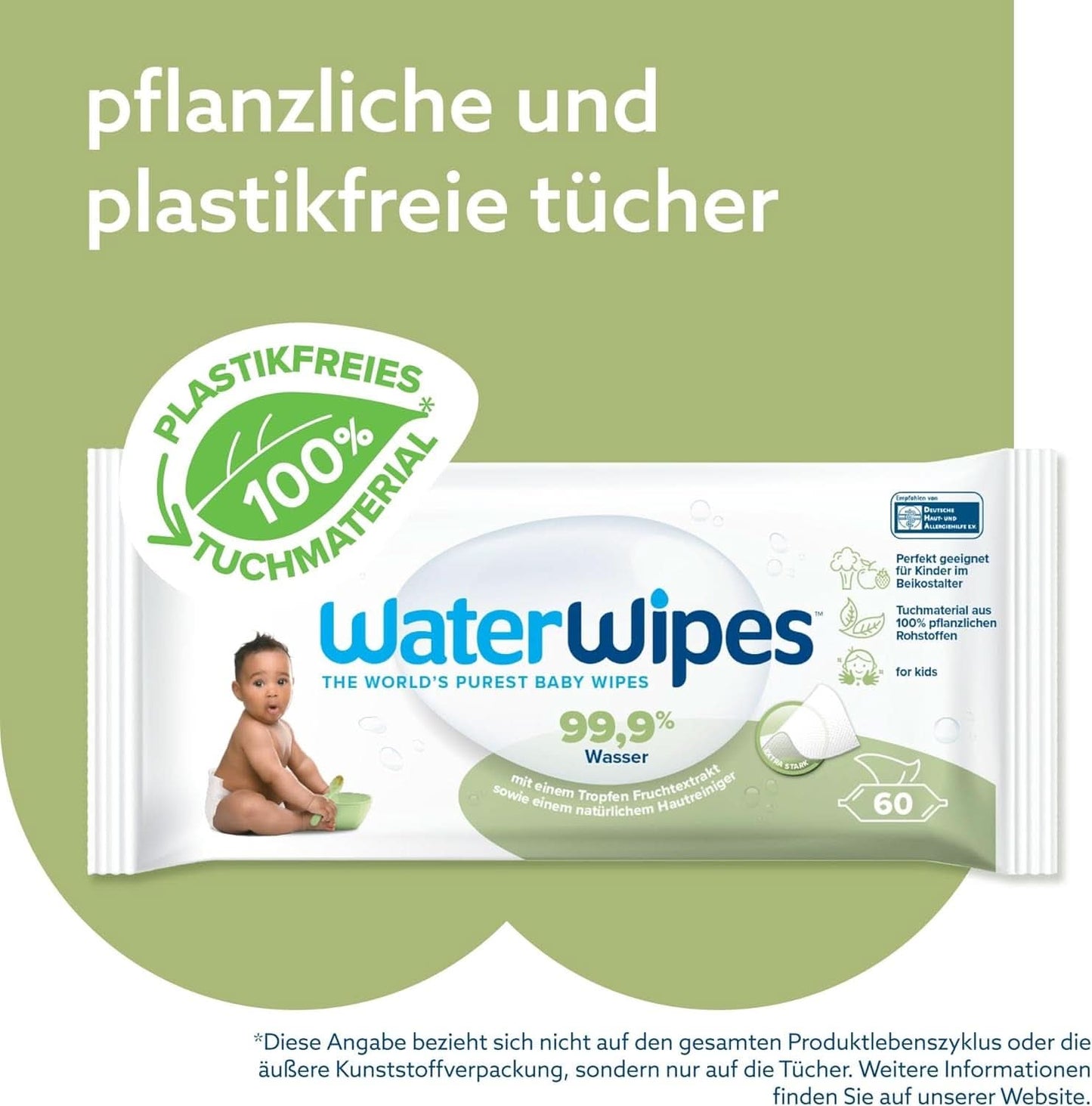 Chusteczki wodne Plastikfreie, Texturierte Reinigungstücher Für Kleinkinder & Babies, 240 Stück (4 opakowania), 99,9 % Wasserbasierte Reinigungstücher, Unperfümiert Für Empfindliche Haut Naty Shop