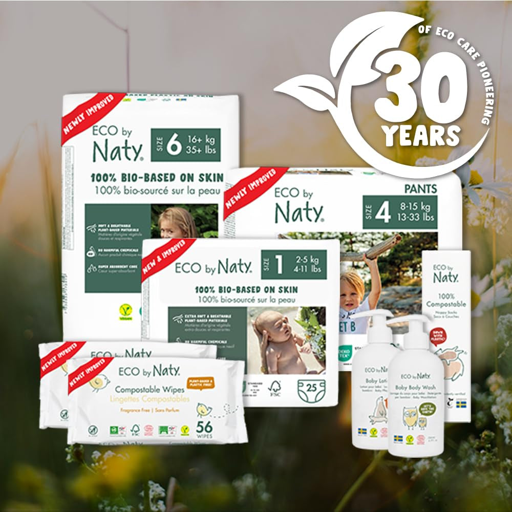 Chusteczki Naty Baby | 100% ziołowy i bezzapachowy dla skóry wrażliwej | Certyfikowane, kompostowalne chusteczki niezawierające plastiku, zawierające w 98% wodę oczyszczoną | 672 chusteczki (12 opakowań)