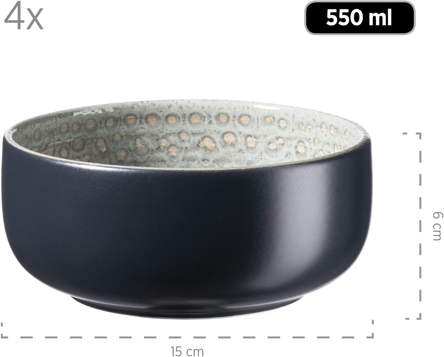MĘSER 931744 Seria Spicy Market, ręcznie malowany zestaw obiadowy dla 4 osób w śródziemnomorskim stylu vintage, 16-częściowy zestaw ceramiczny, zielony, kamionka