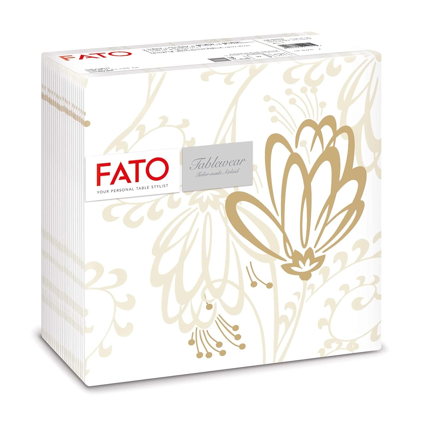 Fato - Serwetki papierowe suche, airlaid, efekt tekstylny, opakowanie 50 serwetek, 40X40 złożone w formacie 4, Tropicana Decor