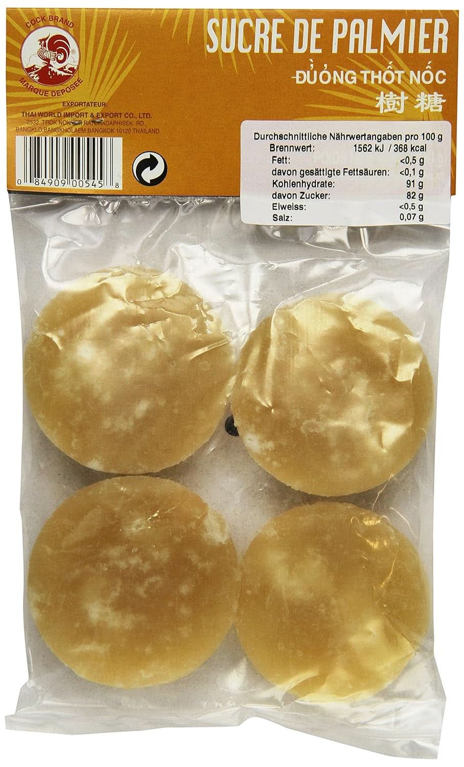 Palmzucker, Scheiben (1 X 200 G) Słodziki Naty Shop