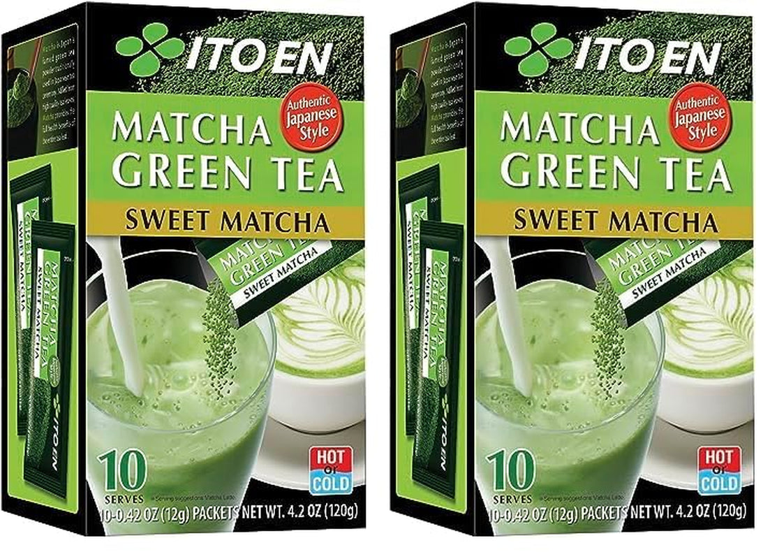 ITO EN Instant Matcha Powder – Słodzona herbata Matcha w proszku w saszetkach 12g (10 sztuk w opakowaniu) – 1 x 120g (2 opakowanie)
