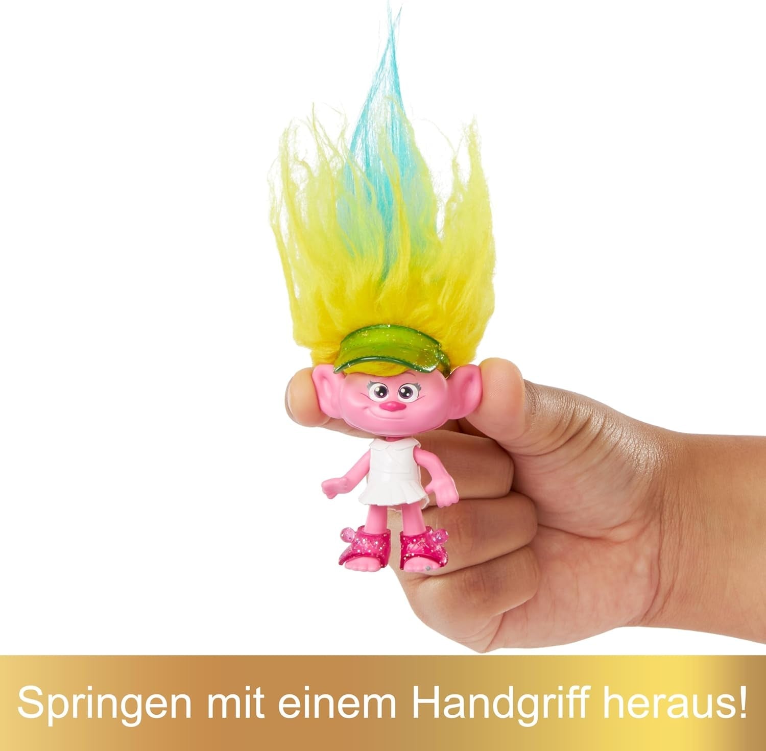 Mattel DREAMWORKS TROLLS United We Stand – Hairy Surprises Viva Lalka z jasnożółtymi pluszowymi włosami i 3 akcesoriami-niespodziankami, dla dzieci w wieku 3 lat i starszych, HNF11