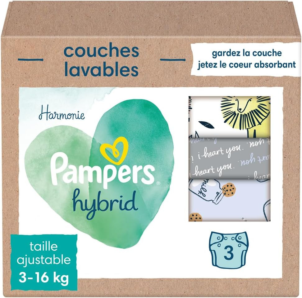 Pampers Zmywalne pieluszki - Harmony Hybrid Baby 3 sztuki zmywalnych pieluszek - 1 sztuka
