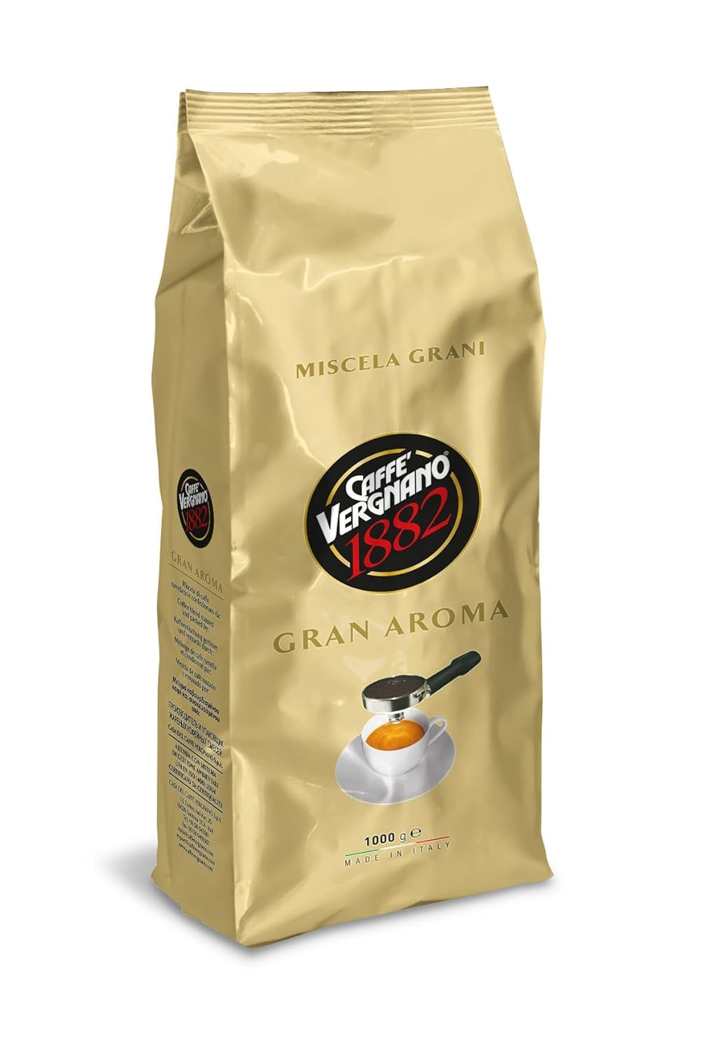 8 x CAFFE VERGNANO GRAN AROMA Kawa cała ziarnista 1000g