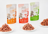 MjAMjAM - Mokra karma premium dla kotów - Pakiet mieszany I - Kurczak, Wołowina, Serca 12 Pak (12 x 125 g), Bez Zbóż z Dodatkowym Mięsem
