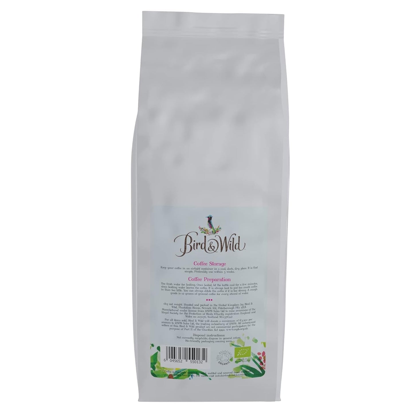 Mieszanka ziaren kawy espresso 1 kg Średnio wypalona Fairtrade Organiczny odcień Uprawiane Przyjazne dla ptaków Całe ziarna 1 kg Waga netto