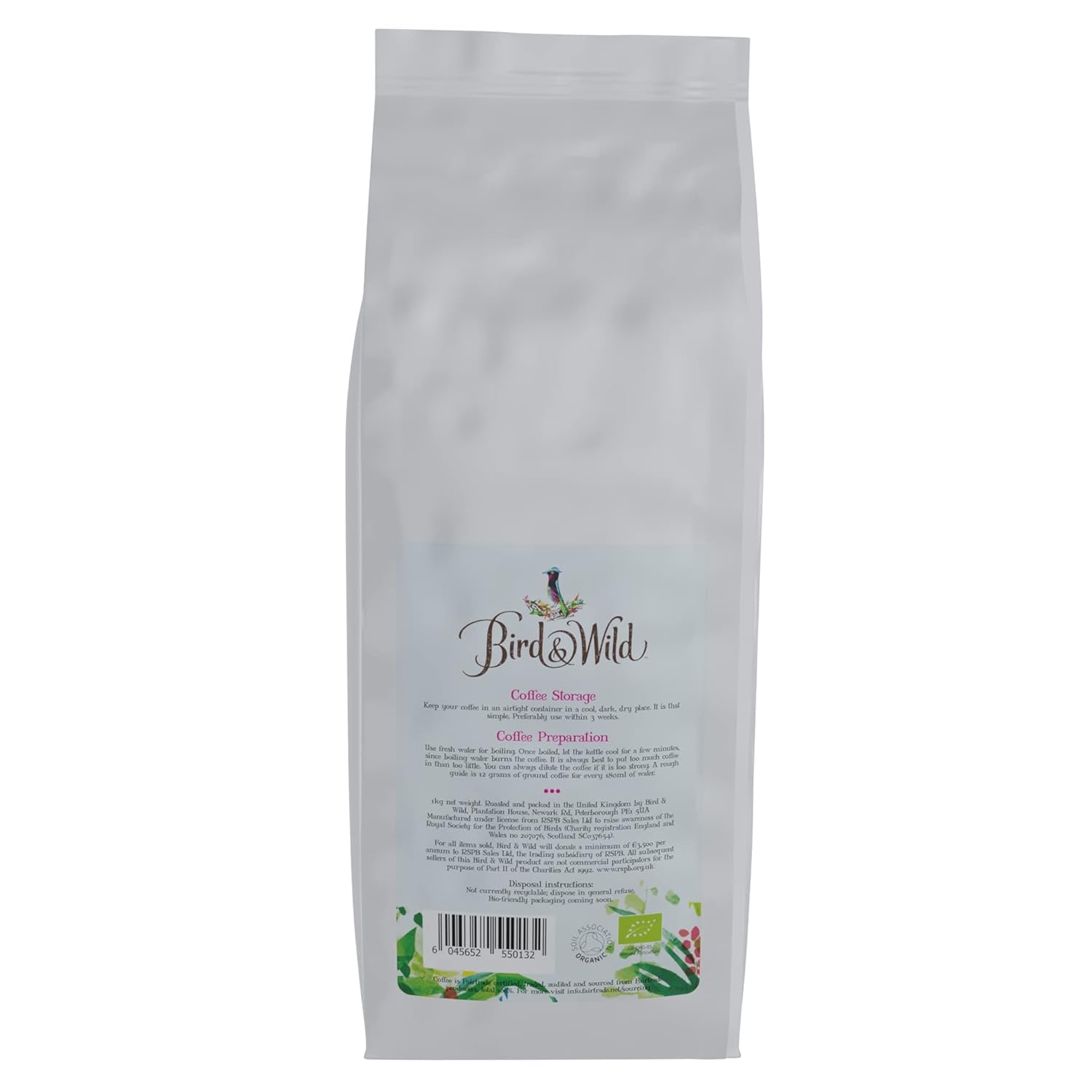 Mieszanka ziaren kawy espresso 1 kg Średnio wypalona Fairtrade Organiczny odcień Uprawiane Przyjazne dla ptaków Całe ziarna 1 kg Waga netto