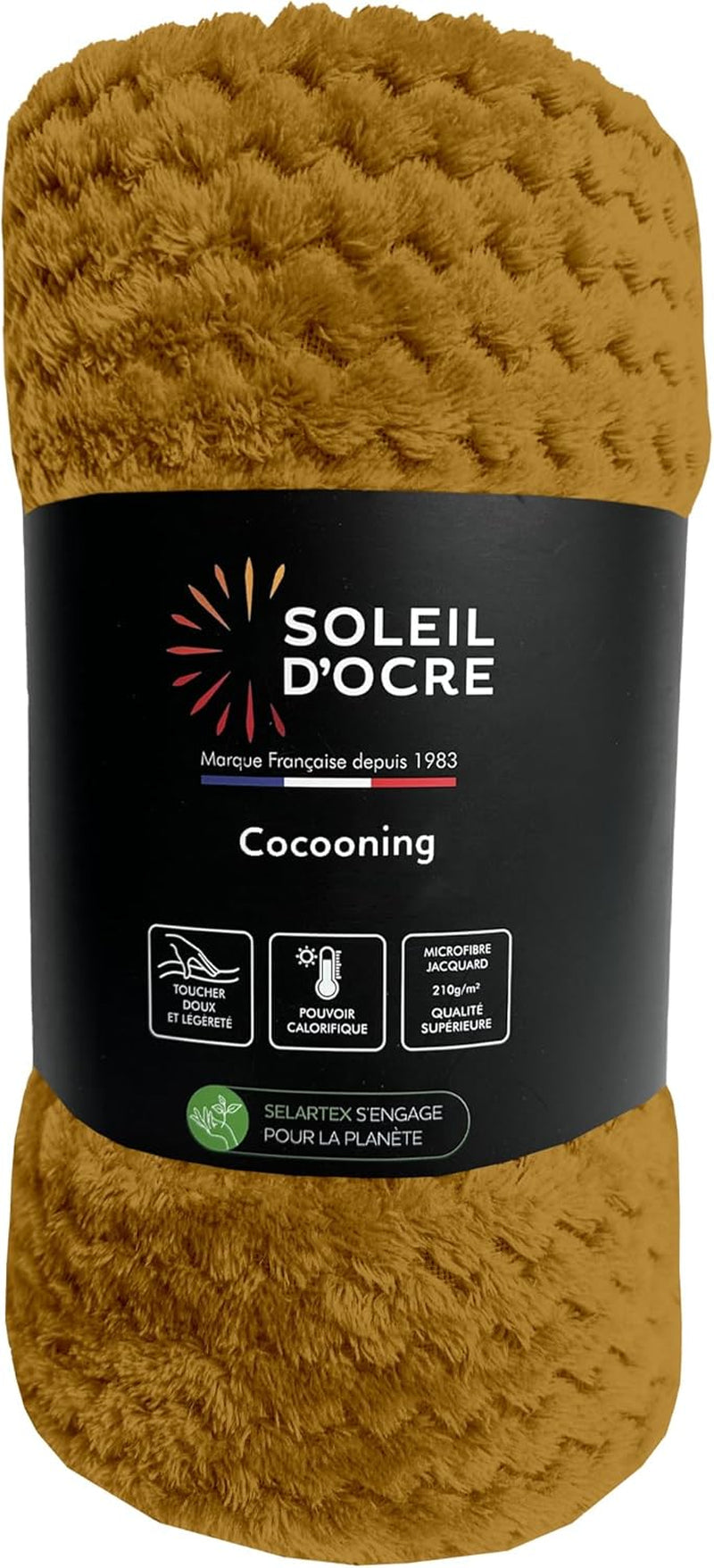 Kocyk Soleil D'Ocre, 180 x 220 cm, Cocooning, musztardowo-żółty Łóżka i koce Besuche den Soleil d'ocre-Store Domyślny tytuł