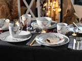 CreaTable, 21498, seria Luna Hirsch, 18-częściowy zestaw naczyń obiadowych dla 6 osób, porcelanowy zestaw śniadaniowy, można myć w zmywarce i używać w kuchence mikrofalowej, jakość produkcji