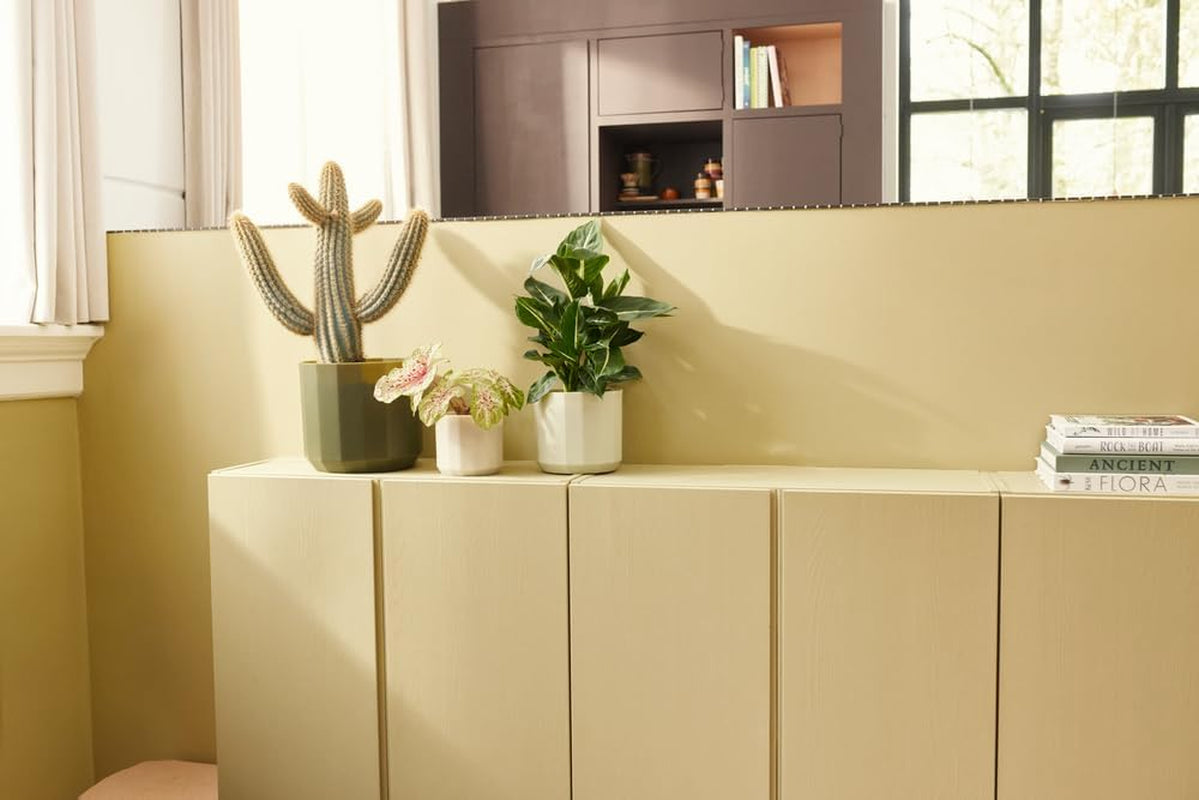Okrągła doniczka elho Facet 17cm - do użytku w pomieszczeniach - 100% plastiku pochodzącego z recyklingu - Ø 16,6 x wys. 14,9 cm - Różowy/Migdałowy róż