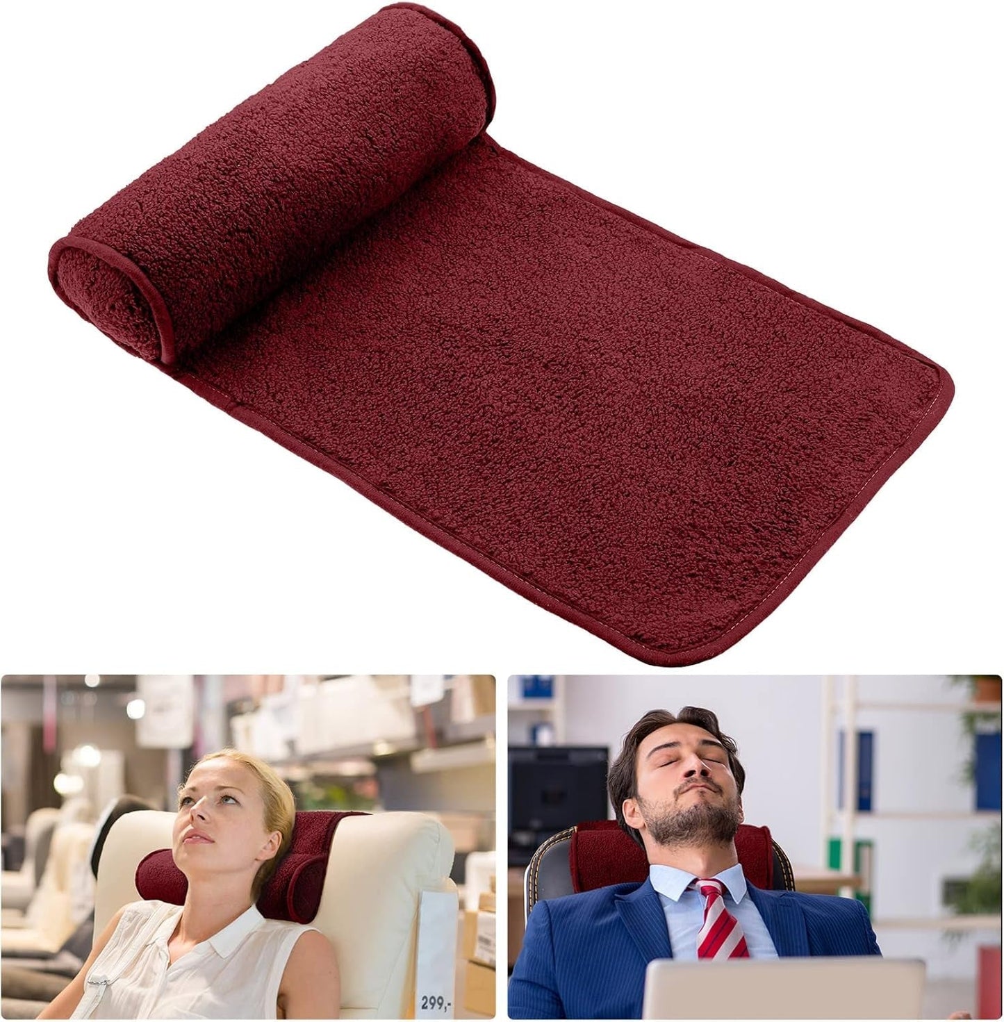 Szezlong Poduszka pod szyję Poduszka pod głowę Pluszowa regulowana poduszka Rolka pod szyję Antypoślizgowa polarowa sofa Poduszka pod szyję Poduszka podpierająca głowę do podróży Domowy szezlong Sofa Fotel (czarny)