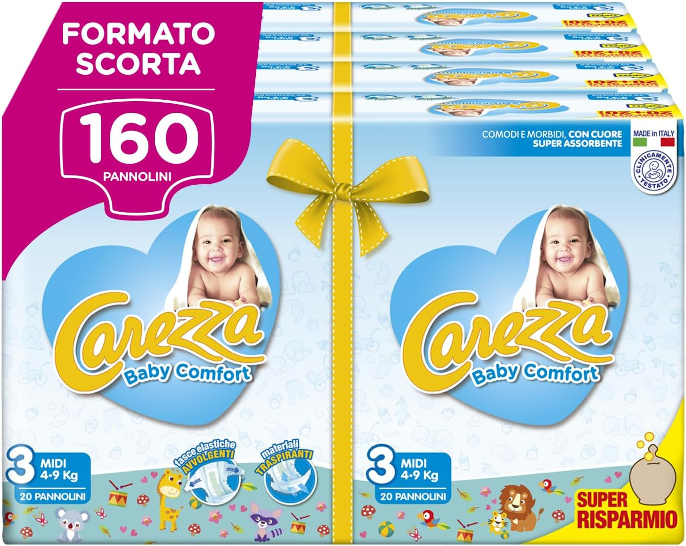 Pieluszki Baby Comfort Midi | Rozmiar 3 (4-9 kg) | 160 pieluch