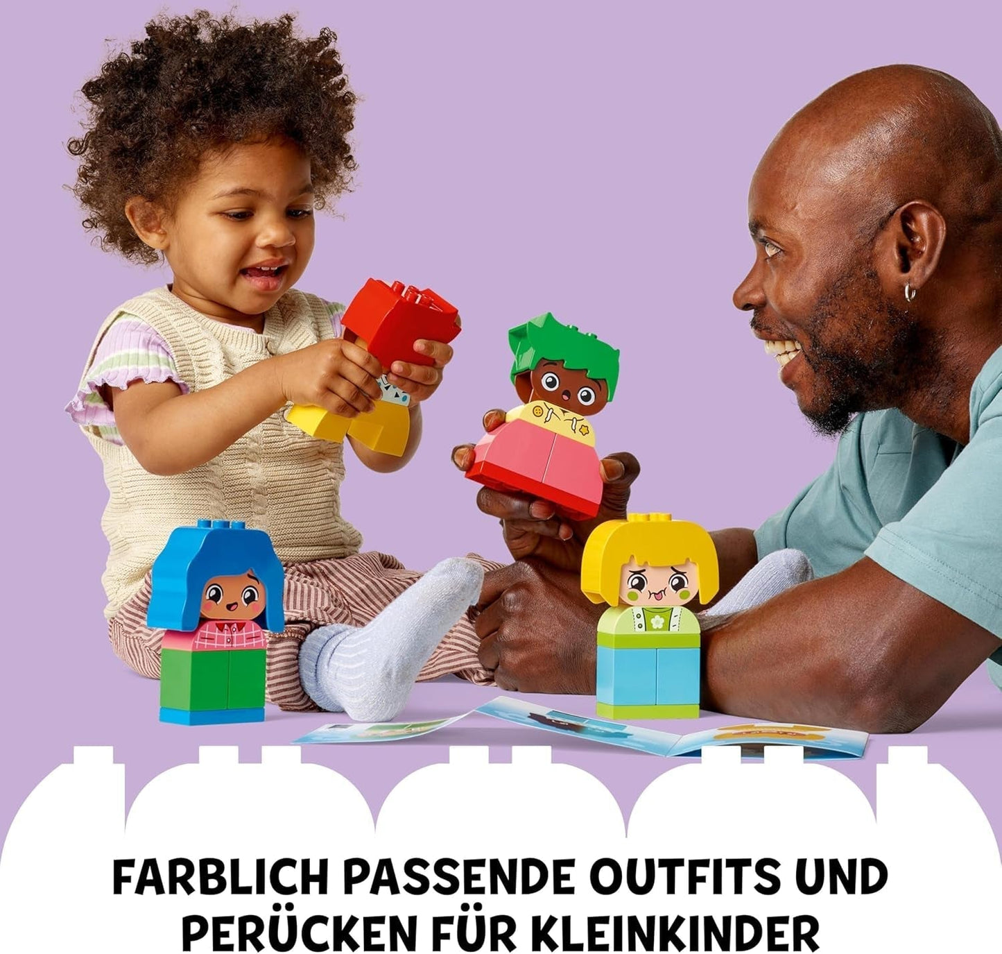 LEGO DUPLO Big Feelings, gra polegająca na układaniu klocków z 23 kolorowych klocków i 4 figurkami, zabawka rozwijająca zdolności motoryczne, wspierająca rozwój społeczny i emocjonalny małych dzieci od 18 miesiąca życia 10415 Zestawy do budowania Beuche den LEGO-Store
