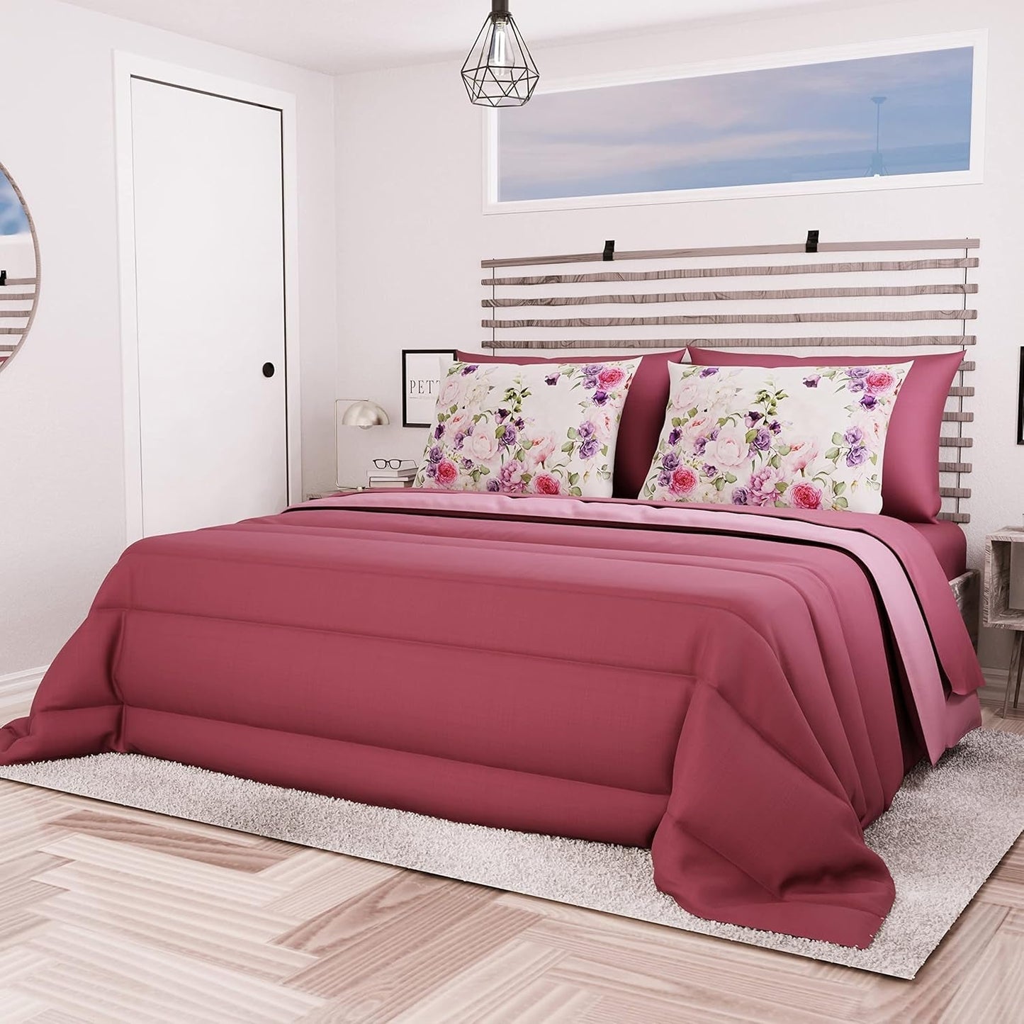 PETTI Artigiani Italiani - Kołdra zimowa na łóżko podwójne, maxi, monochromatyczna, dwustronna, biała, szara, 100% Made in Italy Kołdry i kołdry Naty Shop Plum Rozmiar łóżka 100X200: [Kołdra 170 X 260 Cm]