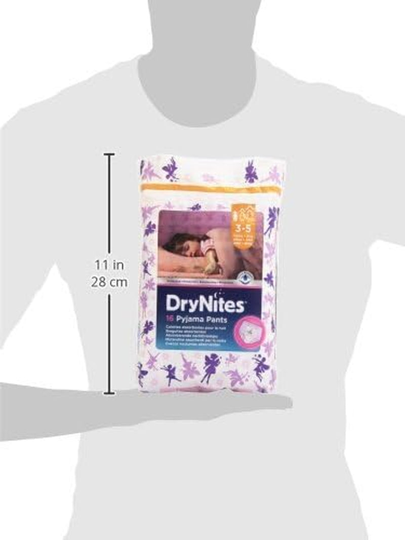 Spodnie od piżamy DryNites dla dziewczynek 3-5 lat 1 opakowanie (1 x 16 sztuk)